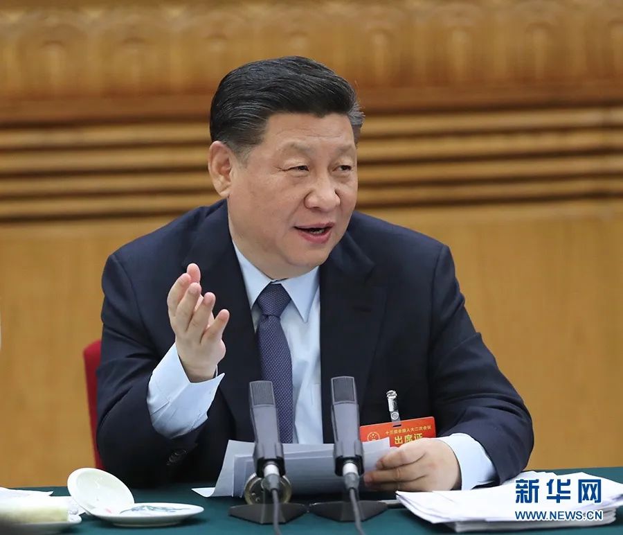 2019年3月7日，習(xí)近平參加十三屆全國(guó)人大二次會(huì)議甘肅代表團(tuán)的審議。新華社記者 鞠鵬 攝